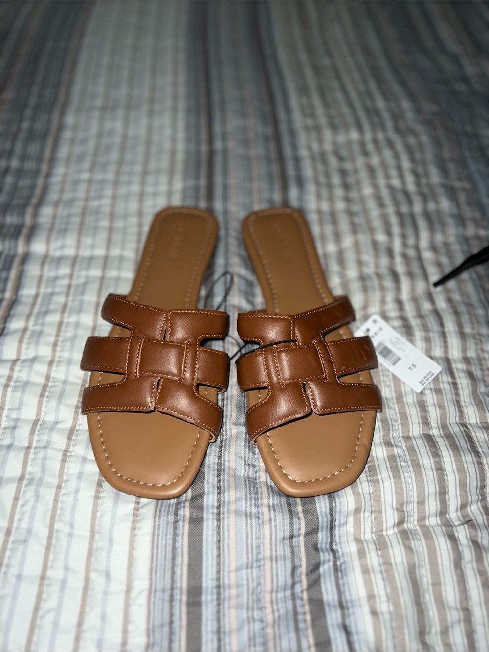 torrid Brown Braided Strap Slide Sandals